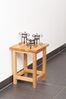 Blumenständer MAX Platte 2cm Eiche 30x30x40cm | Pflanzenständer Pflanzenregal Pflanzenhocker Bild 2