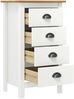 vidaXL Sideboard Hill Weiß 46x35x80 cm Massivholz Kiefer 288914 Bild 3