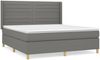 vidaXL Boxspringbett mit Matratze Stoff Dunkelgrau 160x200 cm, Härtegrad: H2 [3132082] Bild 2