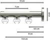 Innenlauf-Gardinenstangen-Set Siteno Elanto 300 cm (geteilt in 3 x 100 cm), 3-läufig, 20 mm Ø Edelstahl-Optik Bild 2