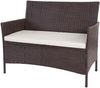 3-2-1-1 Poly-Rattan Garten-Garnitur Halden, Lounge-Set Sitzgruppe Sofa ~ braun-meliert, Kissen creme Bild 3