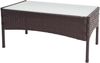 3-2-1-1 Poly-Rattan Garten-Garnitur Halden, Lounge-Set Sitzgruppe Sofa ~ braun-meliert, Kissen creme Bild 5