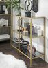 Ablageregal >3021-39< in Gold, Glas - 100x93x36cm (BxHxT) Bild 3