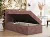 Boxspringbett TILIANO 90x200 Cord inkl. Bettkasten, Einzelbett 7-Zonen Multipocket-Matratze & Topper, Modernes Design mit hohem Kopfteil - Rosa Cordstoff - H3 - Topper Visco Bild 3