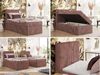 Boxspringbett TILIANO 90x200 Cord inkl. Bettkasten, Einzelbett 7-Zonen Multipocket-Matratze & Topper, Modernes Design mit hohem Kopfteil - Rosa Cordstoff - H3 - Topper Visco Bild 2