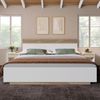 Merax Holzbett Schwebebett 140x200 Doppelbett mit Kopfteil & Lattenrost für Schlafzimmer Beige & Weiß Bild 5