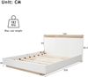 Merax Holzbett Schwebebett 140x200 Doppelbett mit Kopfteil & Lattenrost für Schlafzimmer Beige & Weiß Bild 2