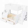 Etagenbett 90×200/140×200 cm aus Kiefernholz mit Treppe und zweißSchubladen, weiß Bild 5