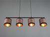 LED Balkenpendelleuchte 4-flammig mit Stoffschirmen in Taupe/Gold, B: 75cm Bild 3