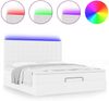 vidaXL Ottoman-Bett mit Matratze & LEDs Weiß 160x200 cm Kunstleder 3313861 Bild 5