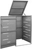 vidaXL Mülltonnenbox für 1 Tonne 69x77,5x112,5 cm Edelstahl 149554 Bild 3