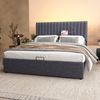Polsterbett 160x200 cm mit LED Kopfteil,USB & Typ-C Ladefunktion,Stauraum & Gasdruckfeder,Grau,inklusive Matratze Bild 5