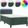 vidaXL Boxspringbett mit Matratze & LED Dunkelgrün 90x190 cm Samt 3134558 Bild 2