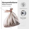 Bambus Wäschekorb 3 Fächer, 150L Wäschesammler mit Deckel & herausnehmbarem Sack Bild 4