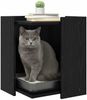 vidaXL Katzenstreu Box Umzäunung Schwarz Eichen-Optik 42 x 42 x 51 cm 886271 Bild 3