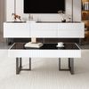 TV-Schrank- und Couchtisch-Set 170x35x47 cm + 110x50,5x41 cm, Schwarz-Weiß, Hochglanz Bild 2