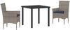 vidaXL Tisch- und Stuhlset mit Kissen 3 pcs Grau PE-Rattan 3379828 Bild 2
