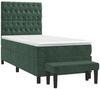 vidaXL Boxspringbett mit Matratze Dunkelgrün 90x190 cm Samt 3137998 Bild 2