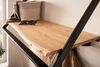 FINEBUY Wandgarderobe Akazie Massivholz 100cm Garderobe Industrial Design (Stilvolle Kombination aus Holz und Metall), Praktische Ablage mit Haken Bild 4