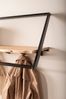 FINEBUY Wandgarderobe Akazie Massivholz 100cm Garderobe Industrial Design (Stilvolle Kombination aus Holz und Metall), Praktische Ablage mit Haken Bild 5