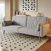 Schlafsofa, Zweisitzer aus Samtstoff mit Schlaffunktion, geeignet für Wohnzimmer, Schlafzimmer, Heimkino & Gästezimmer, Samt, Blau Bild 4