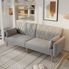 Schlafsofa, Zweisitzer aus Samtstoff mit Schlaffunktion, geeignet für Wohnzimmer, Schlafzimmer, Heimkino & Gästezimmer, Samt, Blau Bild 2