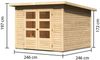 Karibu Holz Gartenhaus "Stockach 4", naturbelassen, 2,5x2,5 m (B x T),ohne Anbaudach Bild 2