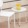 Beistelltisch Gartentisch Rund Metall Balkontisch Weiß Outdoor Tisch Metalltisch Bistrotisch Kaffeetisch Bild 4