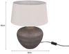 Große LED Keramik Tischleuchte braun mit Stoffschirm in beige, Höhe 46cm Bild 3