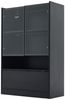 BlingBin Vitrine LED Standvitrine Vitrinenschrank, Hochschrank, Wohnzimmerschrank (Bücherschrank mit 16-farbige LED-Beleuchtung, 2 Glastüren, 1 Klapptür und 1 Offene Fächer, 1-St, 80*35*120 cm, Produkttragfähigkeit: Regal 20kg, Boden 80kg) Spanplatte D... Bild 2