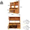Restaurant-Hochschrank (145 x 39 x 171 cm), modernes und schlichtes Design, mit Changhong-Glastür, Weinglasregal, mehrschichtigem Stauraum, Holzstruktur und Golddekoration, geeignet für Restaurants Bild 4