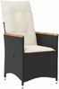 vidaXL 9-tlg. Garten-Essgruppe mit Kissen Schwarz Poly Rattan 3276841 Bild 4