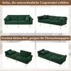 Merax Modernes 2-Sitzer-Schlafsofa – Samtbezug, Rückenlehne mit 3-stufiger Verstellung & vergoldete Metallfüße Stilvolles Sofa mit Schlaffunktion, Antikgrün Bild 5