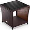 Casaria Beistelltisch (1-St), wetterfest, Polyrattan / WPC braun, 45 x 45 x 40 cm Bild 1