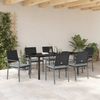 vidaXL Garten Essgruppe 7 pcs Schwarz und Hellgrau PE-Rattan 3379076 Bild 4