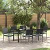 vidaXL Garten Essgruppe 7 pcs Schwarz und Hellgrau PE-Rattan 3379076 Bild 1