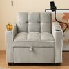 Schlafsofa 83x167x76 cm Antique Grey White, 3-in-1 ausziehbar mit Getränkehaltern & Handyhalter Bild 2