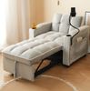 Schlafsofa 83x167x76 cm Antique Grey White, 3-in-1 ausziehbar mit Getränkehaltern & Handyhalter Bild 3