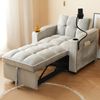 Schlafsofa 83x167x76 cm Antique Grey White, 3-in-1 ausziehbar mit Getränkehaltern & Handyhalter Bild 3