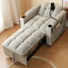 Schlafsofa 83x167x76 cm Antique Grey White, 3-in-1 ausziehbar mit Getränkehaltern & Handyhalter Bild 4