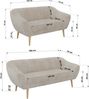 Skandinavisches Sofa Set PIRS 3-2, Komplettset, Wellenfederung, Buche Füße, Sitzgruppe, Polstermöbel Set - Beige Cord Bild 5