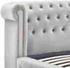 Vente-unique - TONGERLA Bett SamtStoff Grau - B 246 cm x H 92 cm x L 222 cm Bild 4