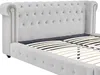Vente-unique - TONGERLA Bett SamtStoff Grau - B 246 cm x H 92 cm x L 222 cm Bild 5
