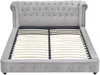 Vente-unique - TONGERLA Bett SamtStoff Grau - B 246 cm x H 92 cm x L 222 cm Bild 2