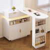 Flieks Bartisch 360° drehbar Stehtisch inkl. Kommode mit LED-Beleuchtung (Set, 2-St, L115-183/T40/H99,5 cm), ausziehbar Esstisch & Küchenschrank mit verstellbarer Einlegeböden Bild 1