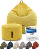 Green Bean® 2er Set Indoor Sitzsack + Hocker mit EPS-Perlen Füllung - Sitzhocker Sitz-pouf , Gelb, XXL Bild 4
