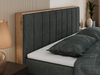 Boxspringbett BELLISSIMO KING, Doppelbett mit Multipocket-Matratze, Polsterbett mit Kopfstütze - 140 x 200 cm - Dunkelgrau Stoff - H3 Bild 3