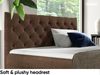 MEBLINI Boxspringbett GIULIA 200x200 cm mit Bettkasten – H4/Braun Samt Polsterbett - Doppelbett mit Topper & Taschenfederkern-Matratze Bild 5