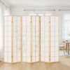 Paravent Raumteiler 6 teilig Shoji Bambusmuster Raumtrenner Holz Natur Trennwand Sichtschutz Spanische Wand Bild 2