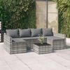 vidaXL Garten Lounge Set 2-TLG. mit Kissen, U-Form Grau Poly Rattan Bild 3